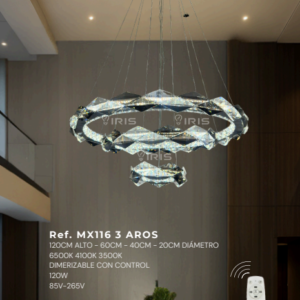 Lampara de lujo 3 aros MX116