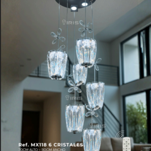 Lampara de lujo 6 cristales MX118