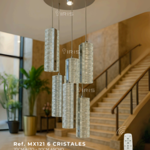 Lampara de lujo 6 cristales MX121